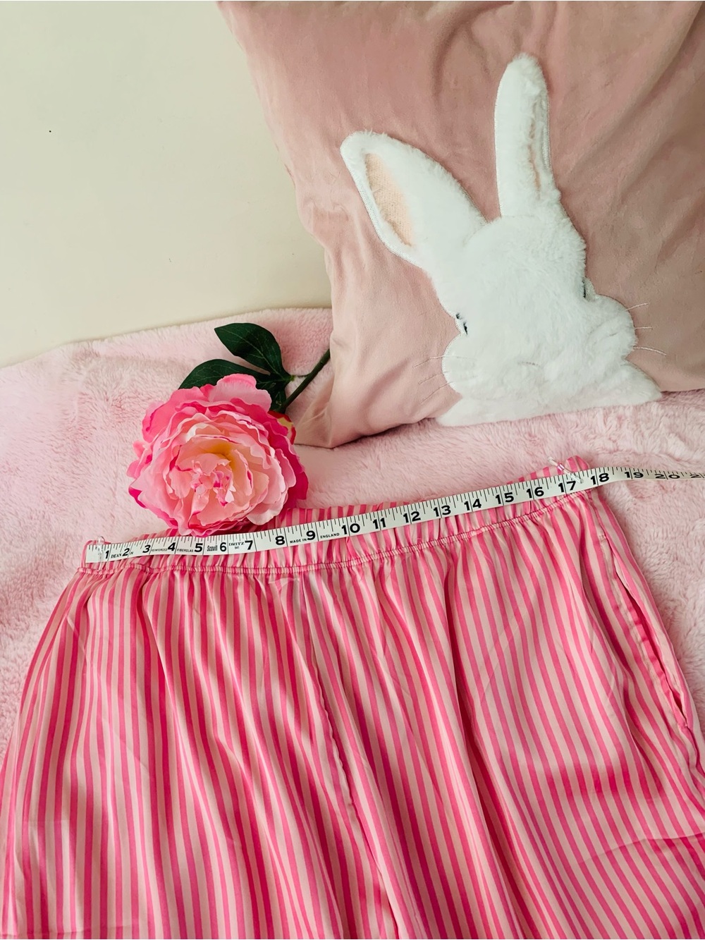 Bebe Silky Satin Pajama Set Candy Stripe Pink Button Down Size XL NWOT - Picture 10 of 14